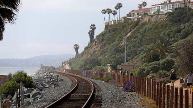 San Clemente landslide halts train service