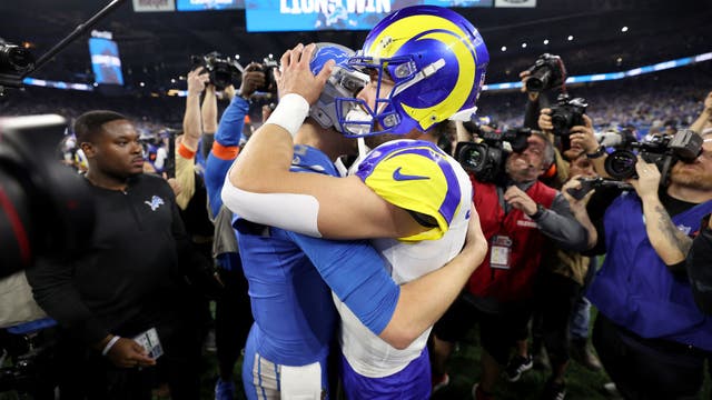 Goff leads Lions to first playoff win in 32 years, 24-23 over Stafford, Rams