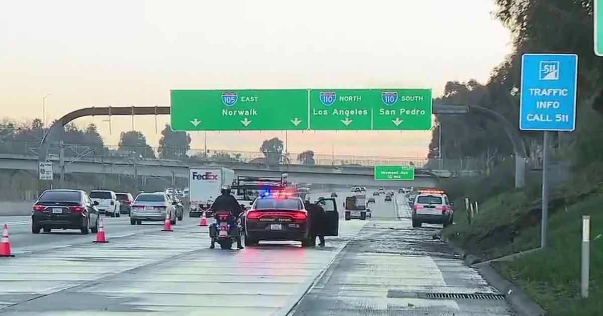 105 Freeway crash: 2 killed in South LA fiery collision on slick ...