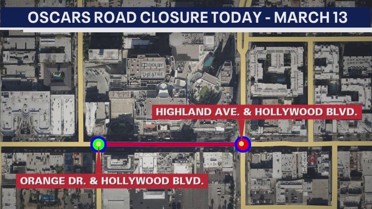 Stretch of Hollywood Boulevard closed for Oscar preps