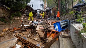 LA neighborhood hit by mudslide; Piano washed out of Beverly Crest-Beverly Glen home