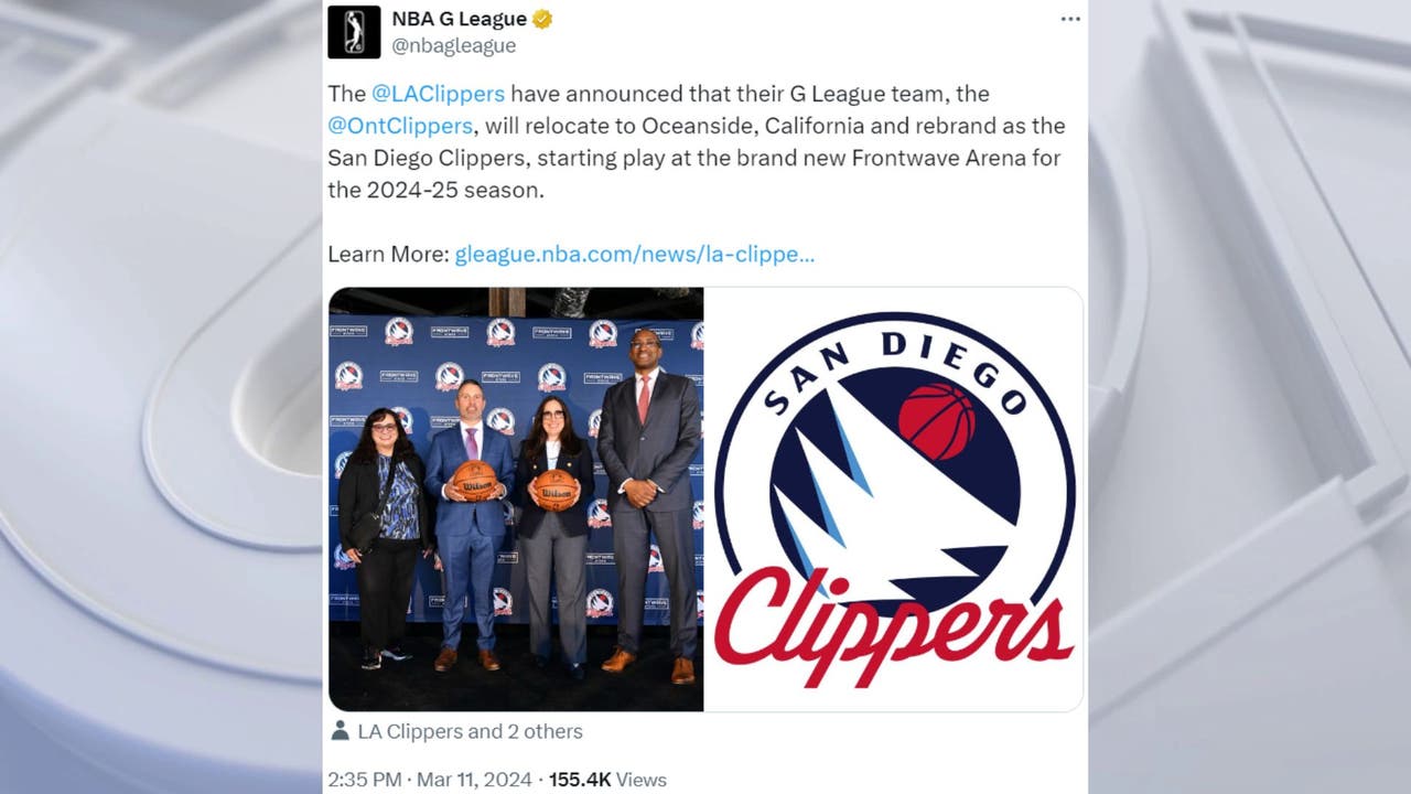 Clippers moving G League team to move to San Diego County Clippers moving G League team to move to San Diego County
