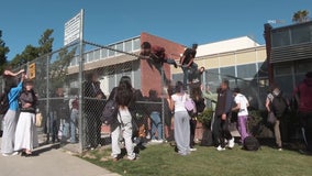 Students scale fence at Taft High School in Woodland Hills amid shooting threat