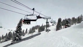 Video: Young skier's stunt cut short after crashing into chairlift