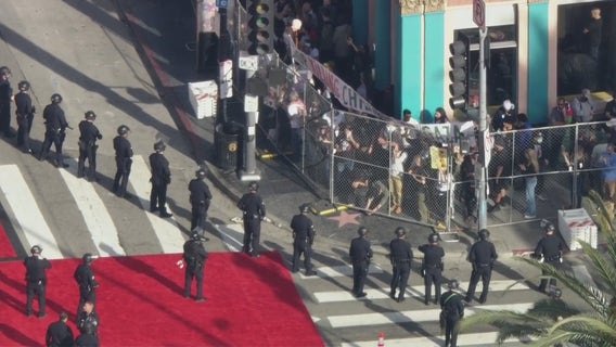 Hundreds of Gaza protesters march in Hollywood before Oscars