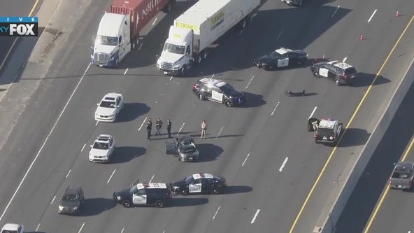 Pursuit crash snarls traffic on 710 Freeway