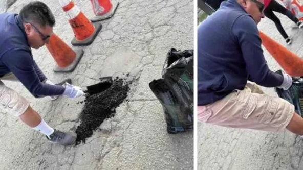 Compton residents filling in potholes ordered to stop by city