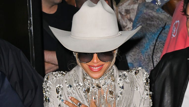 Beyoncé leaves the Luar fashion show at 154 Scott in Brooklyn during New York Fashion Week on Feb. 13, 2024, in New York City. (Photo by James Devaney/GC Images)