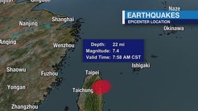 Preliminary 7.5-magnitude earthquake rocks Taiwan, collapsing buildings, causing tsunami