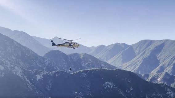 Person rescued after car goes 500 ft. over cliff on Angeles Crest Highway