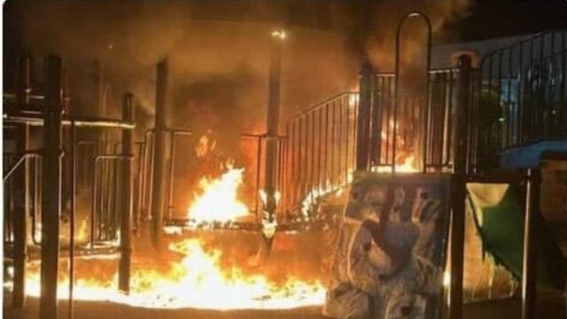 Arson fire damages Pomona playground