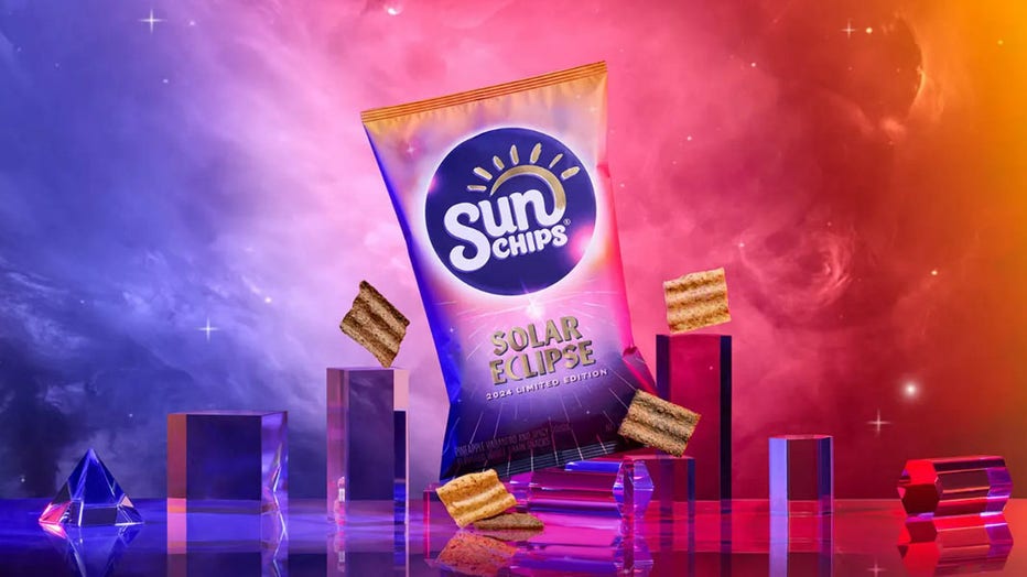 For less than five minutes, a few lucky SunChips fans will be able to get some limited edition solar eclipse-inspired chips for free. (Credit: Frito-Lay North America)