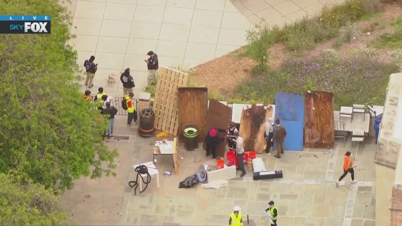 Barricades put up at UCLA as chancellor testifies on Capitol Hill