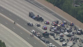 91 Freeway Anaheim: Suspect dead after hours long standoff shuts down freeway