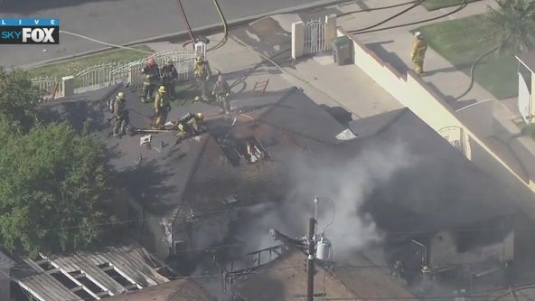 Shooting reported from scene of house fire in Lynwood