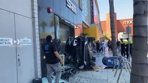 Westfield Culver City crash: Driver hospitalized after vehicle plows into Shiekh