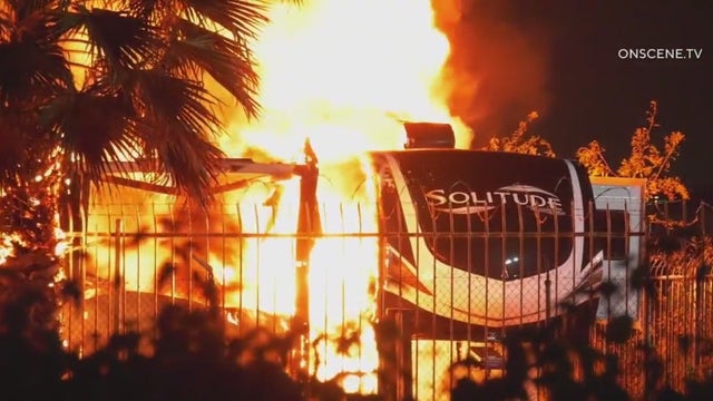Flames sweep through RV dealership in Santa Fe Springs after intruder seen on lot