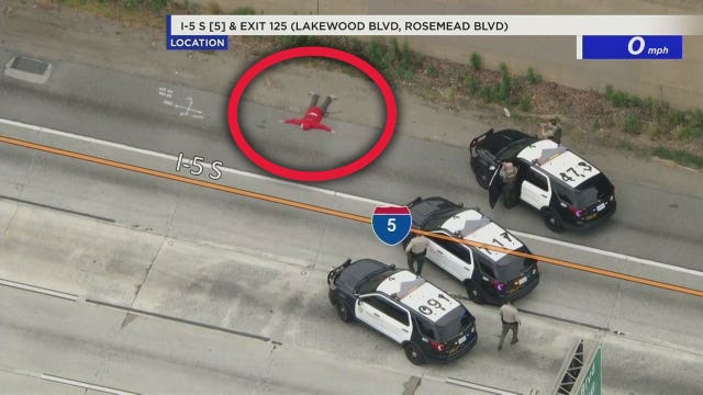 2 arrested on 5 Freeway after police chase in suspected stolen car