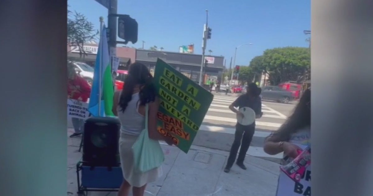 Vegans protest LA restaurant after they added meat, dairy to menu | FOX 11 Los Angeles