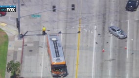 5 injured after crash involving Metro bus near Compton