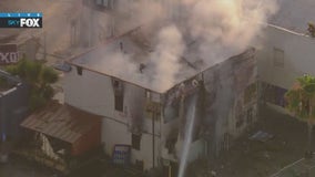 Fire erupts at vacant Hollywood building