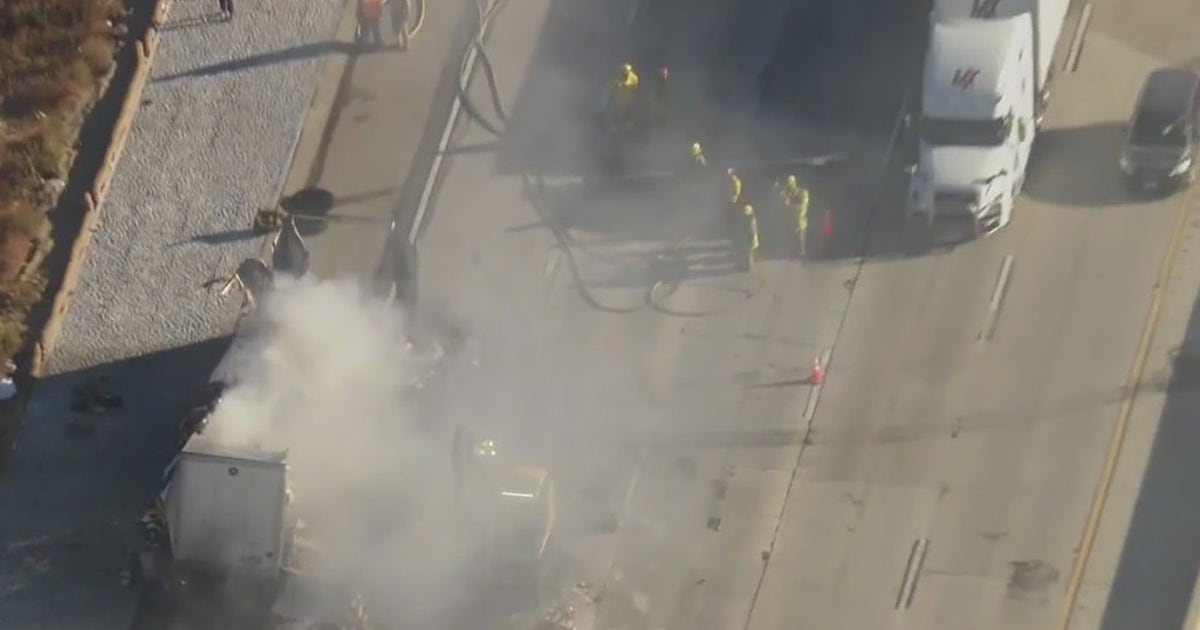 Big rig fire snarls traffic on 15 Freeway in San Bernardino | FOX 11 ...