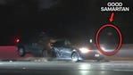 Good Samaritan jumps to safety as video captures violent back-to-back crashes on the 101 Freeway