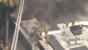 Downtown LA building burns down after explosion