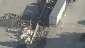 Big rig crash in La Cañada Flintridge spills thousands of raisins onto freeway