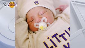 Babies born on Kobe Bryant's birthday get Lakers gear at UCLA Health