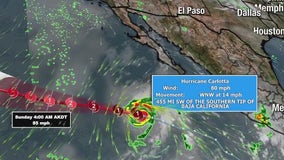 Hurricane Carlotta forms over Pacific Ocean as it moves away from Mexico