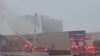 Vacant commercial building burns down in West Los Angeles