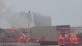 West LA vacant commercial building burns down