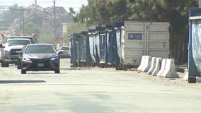 Sun Valley businessowners block homeless from sidewalks with dumpsters, concrete blocks