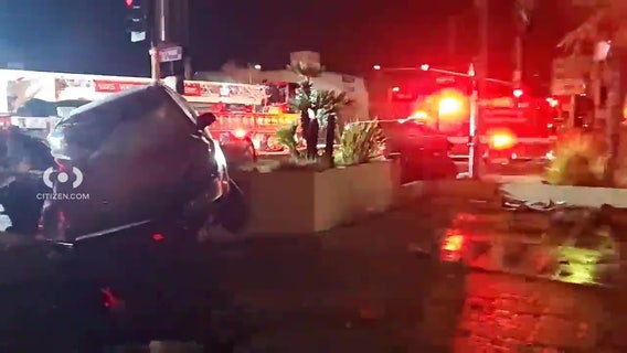 2 thrown from cars in wild West LA crash