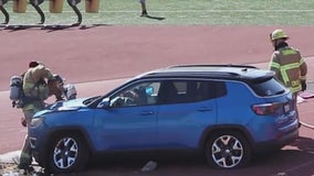 Jeep plows through fence onto soccer field in Torrance