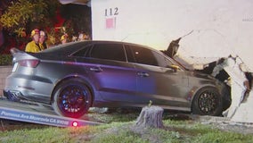 Car crashes into Monrovia home; woman injured