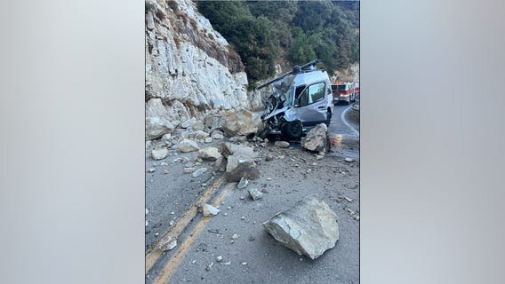 1 hospitalized after possible rockslide on San Bernardino County highway
