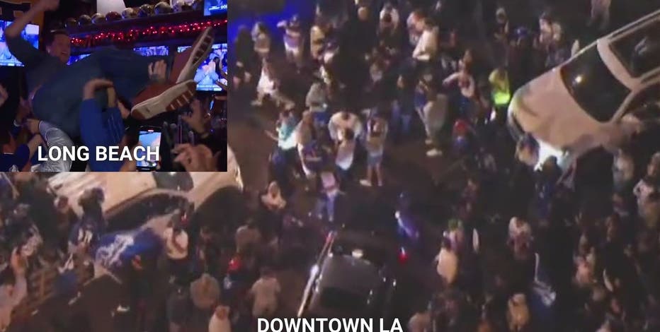 Street celebrations break out after Dodgers World Series win
