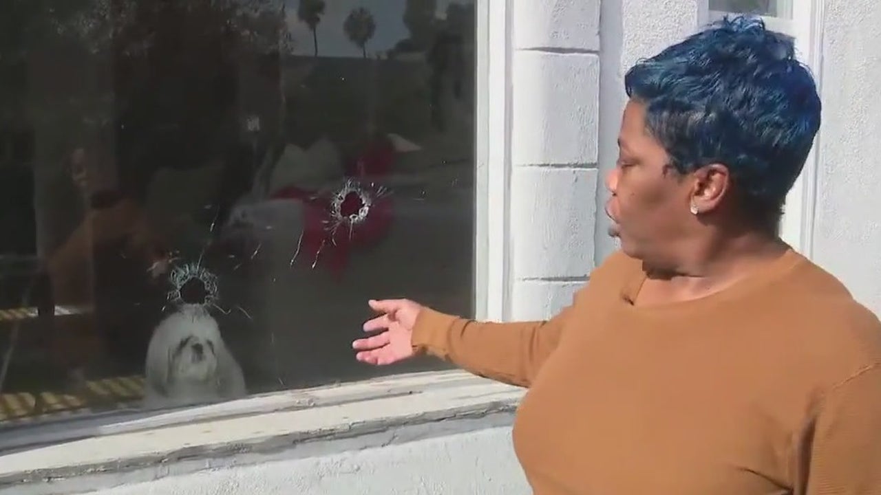 After police shootout in West Adams, woman's home riddled with bullet holes