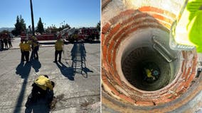 Woman rescued after falling 15-20 feet into manhole in San Bernardino