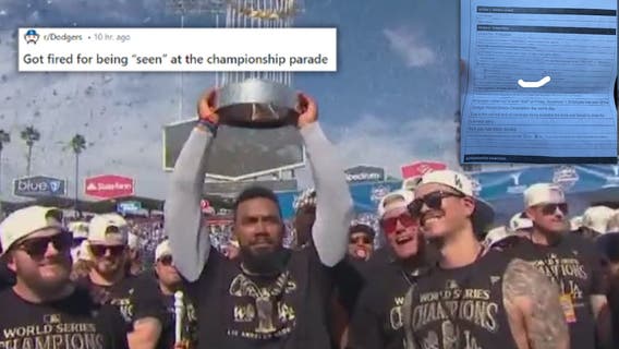 Dodgers fan claims they got fired after they were 'seen' at World Series celebrations in LA