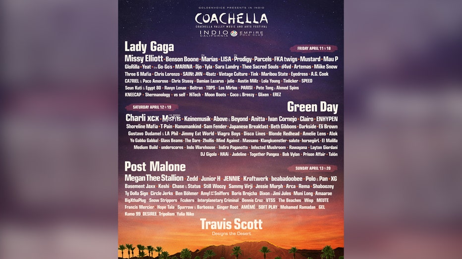 Coachella 2025 Lineup Announced: Lady Gaga, Green Day, Post Malone ...