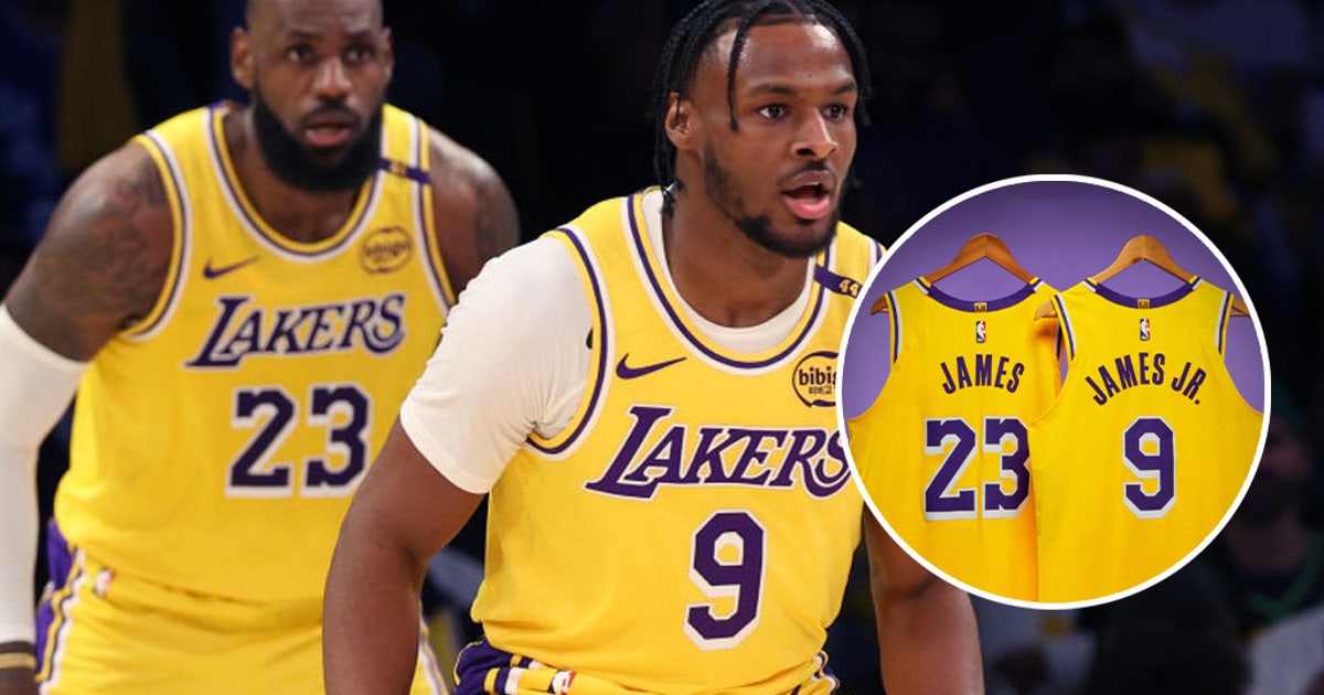 LeBron, Bronny James' game-worn jerseys from historic season