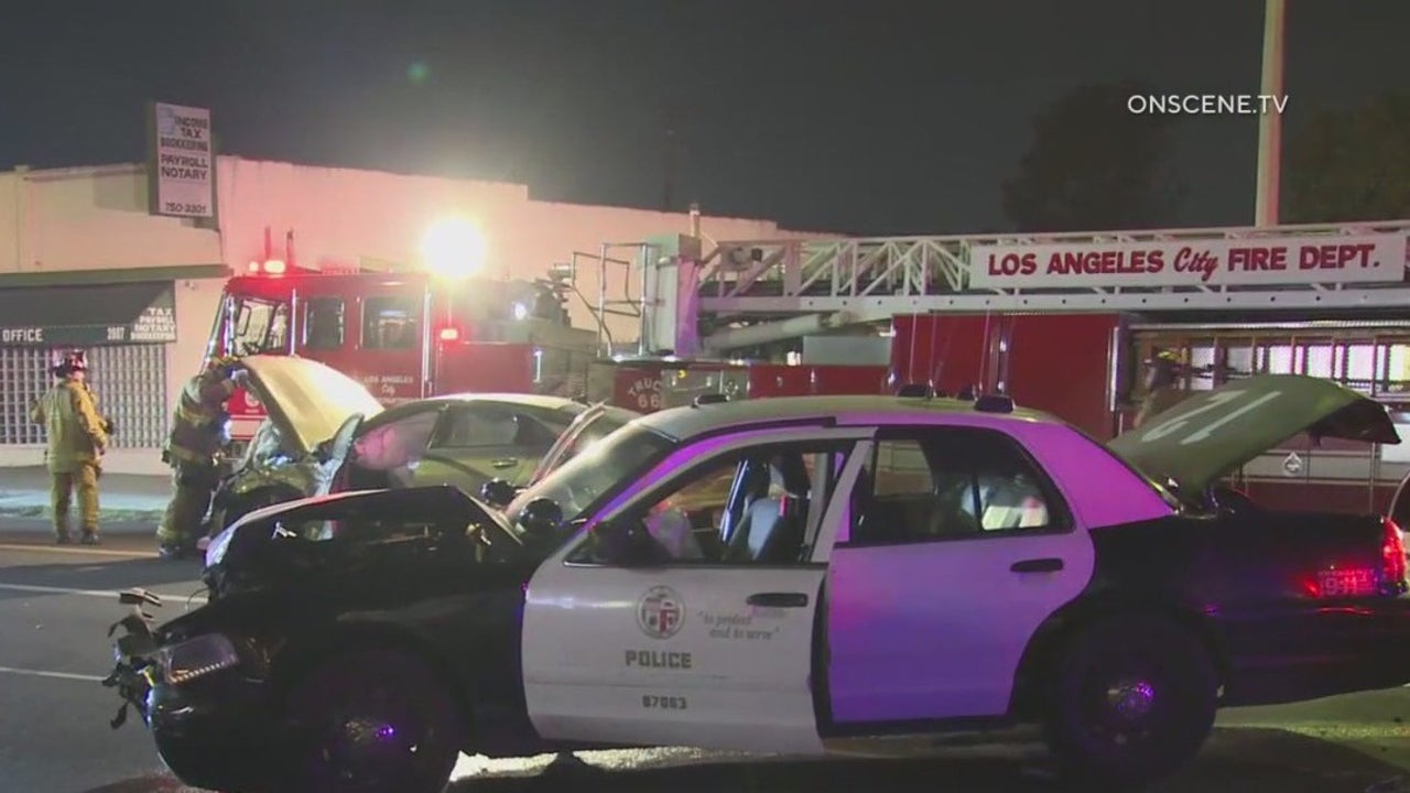 LAPD officer injured in South LA crash