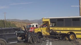 5 injured after school bus, SUV collide in Orange