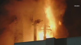 Transformers erupt in flames at LADWP facility in downtown LA