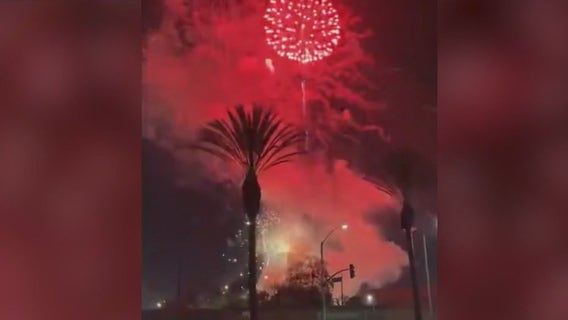 Mysterious fireworks light up Compton sky