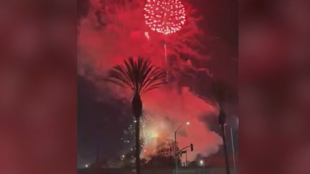 Mysterious fireworks light up Compton sky