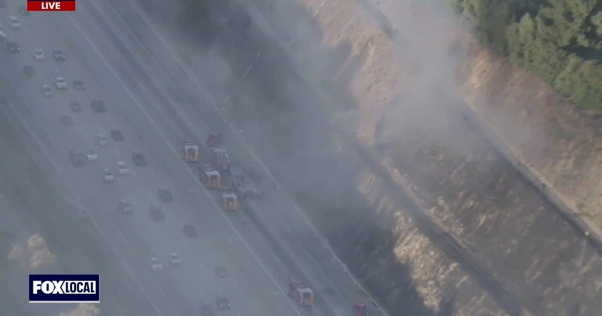 Fire near 405 Freeway delays traffic in San Fernando Valley | FOX 11 ...